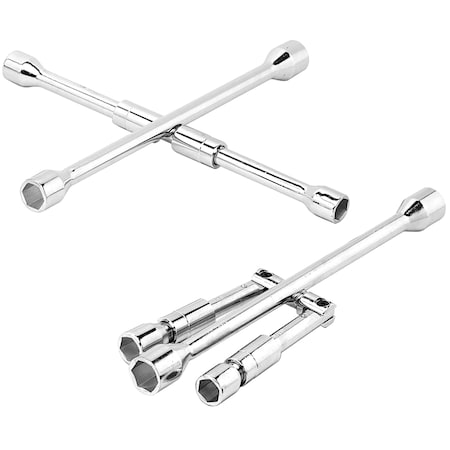 Performance Tool Performance Tool 6 Point Metric and SAE 4-Way Folding Lug Wrench 7 in. L 1 pc W7